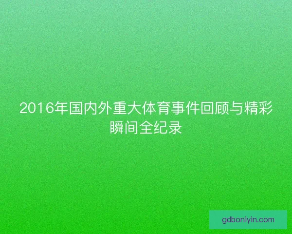 2016年国内外重大体育事件回顾与精彩瞬间全纪录